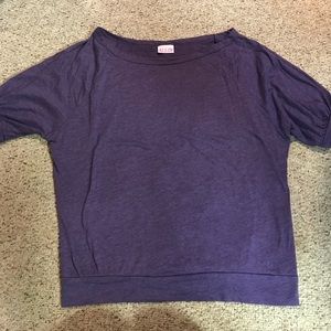 Off the Shoulder Short Sleeve Purple Shirt